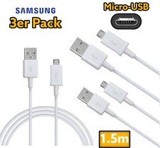 3 x 1,5 m cavo di ricarica micro USB originale Samsung per Samsung Galaxy S3 S4 S5 S6 S7 
