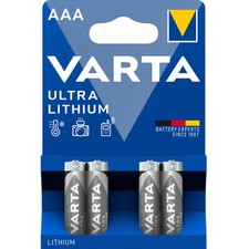 4 VARTA Ultra Lithium AAA Pile