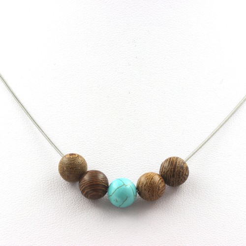 Collana perline legno - collana, +