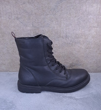 Geox Women's Leather Ankle Boots Lace Up Closure Sz 36 Black