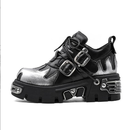 New rock boots nero argento - boots,