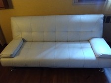 Divano letto reclinabile ecopelle bianca 
