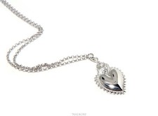 collana tutta argento 925 ciondolo sacro cuore milagros messicano exvoto donna
