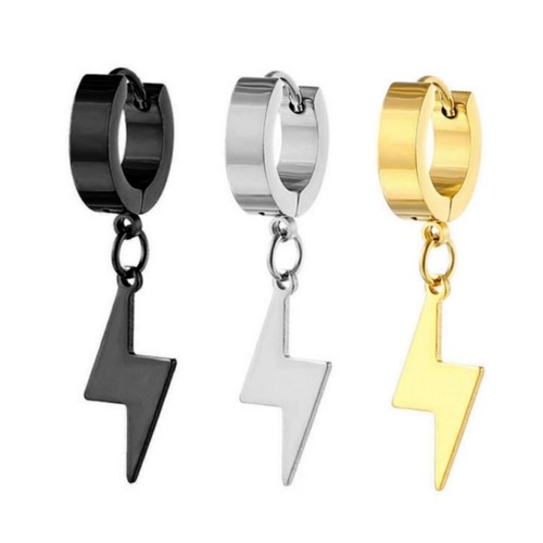 2pz orecchini fulmine acciaio - orecchini,