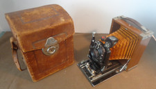 ✅c.1920 Macchina fotografica Contessa Nettel Compur con obiettivo Zeiss Tessar Jena 1:45 f12 cm