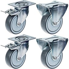 Set Di 4 Rulli Grigi In Gomma
