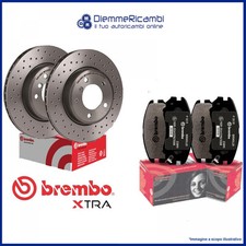 KIT DISCHI FORATI + PASTIGLIE BREMBO ANTERIORI PER ABARTH PUNTO 12-> 305MM