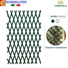 Traliccio Estensibile Per Piante in Pvc Antiurto 200/300 X 100 cm Verde Bianco