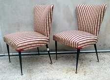 ECCEZIONALE COPPIA DI POLTRONE - SEDIE IMBOTTITE ANNI 50 - 60 DESIGN SCANDINAVO