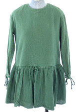 Top tunica verde cotone