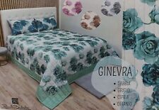 RENATO BALESTRA COPRILETTO TRAPUNTATO MATRIMONIALE STAMPATO A FIORI GINEVRA