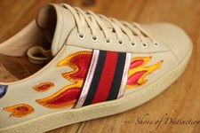 Gucci Ace Beige Pelle Fiamma