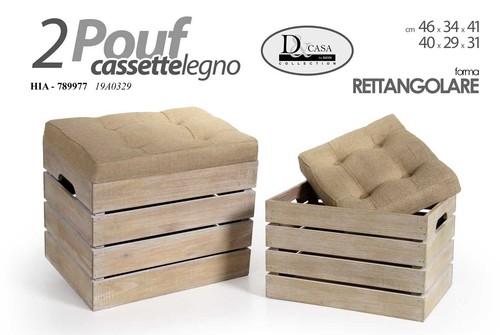 Pouf contenitore legno sedia - 2,
