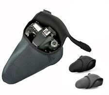 CUSTODIA BORSA FOTOCAMERA UNIVERSALE NEOPRENE TAGL. MEDIA NERA GRIGIA DOUBLEFACE