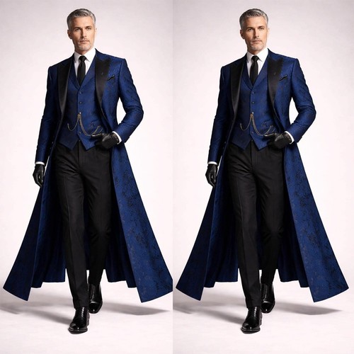 Abito uomo blu navy floreale
