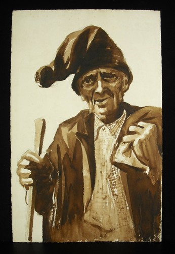 Antico uomo berretto disegno - a,