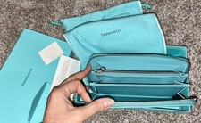 Autentico portafoglio lungo con cerniera Tiffany & Co. in sacchetto antipolvere e scatola