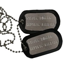 DogTag Capitan America Piastrine Militari Inox con incisione DogTags Marvel insp