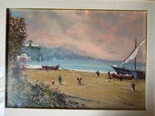 Dipinto di Eugenio Magno "Pescatori" tecnica Tempera Grassa