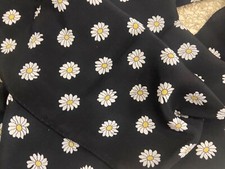 foulard seta nero margherite camomilla fiori
