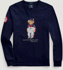 Polo Ralph Lauren Uomo Navy Team USA Polo Bear Olympic T Shirt Maglione Nuovo con etichette