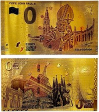 Papa Giovanni Paolo II - Banconota ricordo oro 0 euro - Edizione limitata stile euro