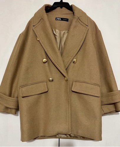 Zara golden button coat - zara,