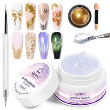 Cream 3D Nail Gel with Chrome