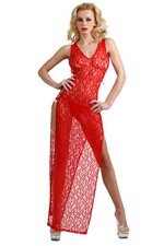 Baby-Doll Lungo IN Pizzo Rosso