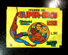 BUSTINA FIGURINE SUPER EROI CORNO UOMO RAGNO FANTASTICI QUATTRO, SIGILLATA PIENA