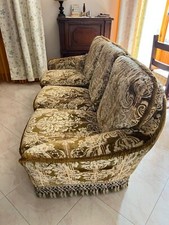 Divano vintage 3 posti in velluto damascato – Stile classico, ottimo stato