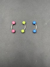 Piercing ombelico acciaio chirurgico Banana mm. 1,6 x 10 Palline mm. 5