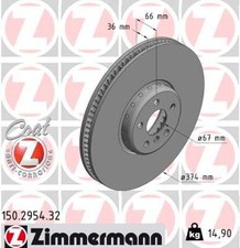 1 disco freno Formula F Zimmermann 150.2954.32 per BMW Serie 6 Turismo G32 Serie 7 G11