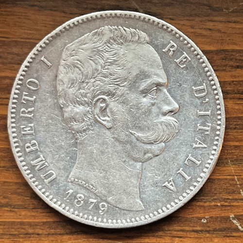 Regno italia lire 1879 r - d'italia, 1879-r