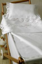 Lenzuolo Culla Ricamato a mano