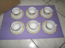 SERVIZIO DA THE' VINTAGE AMALFI 6 TAZZINE + PIATTINI ''TEA SET VINTAGE NEW''