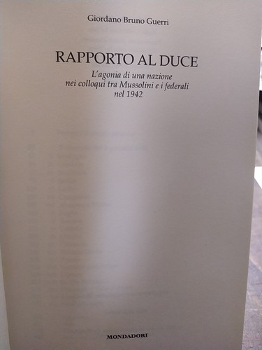 Libro rapporto duce - libro,