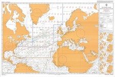 5124 (2) North Atlantico Oceano Routeing Carta (Febbraio) Mappa Parete Admiralty