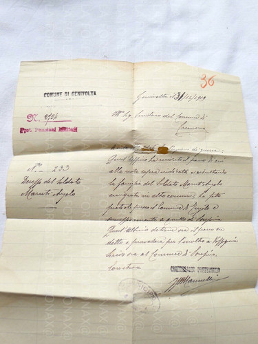 Vecchio documento ww1 - vecchio, prima