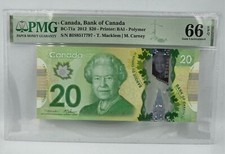 BANCONOTA CANADA 20 DOLLARI 2012 PMG 66 EPQ QEII p71a