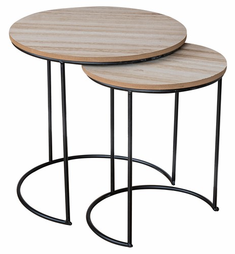Set tavolini metallo nero - set,