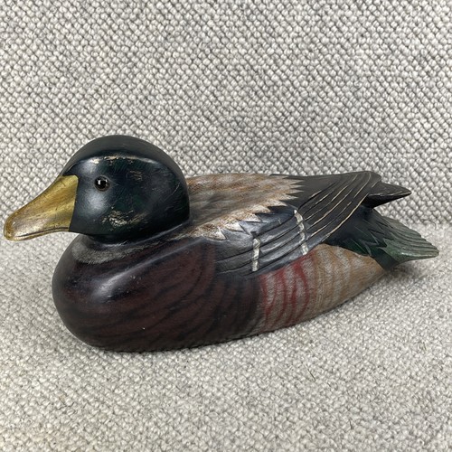 Hand carved wooden - hand, mallard