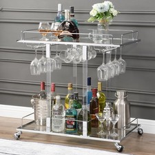 Silver Bar Cart for Home Bar