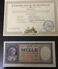 1000 LIRE ORNATA DI PERLE MEDUSA 20/03/1947 FDS CON EVIDENTE ERRORE DI STAMPA