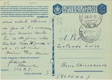 Cartolina Forze Armate Posta