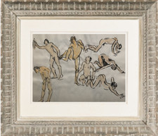 OEUVRE ORIGINALE *** NU MASCULIN EXPRESSIONNISTE -COBRA DLG KIRCHNER 1950 (84)