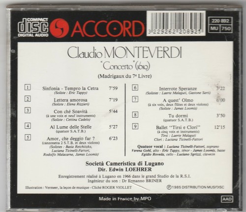 Claudio monteverdi concerto - claudio, monteverdi: