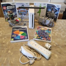 ? Nintendo Wii Console + 6 Giochi Originali + Telecomando + Nunchuk + Cavi