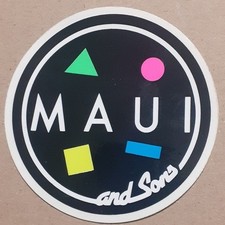 VECCHIO ADESIVO / Old Sticker MAUI AND SONS ABBIGLIAMENTO SURF SKATE (cm 8,5)