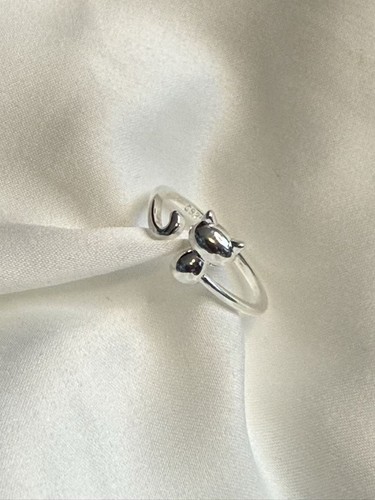 Anello gatto argento - gatto,